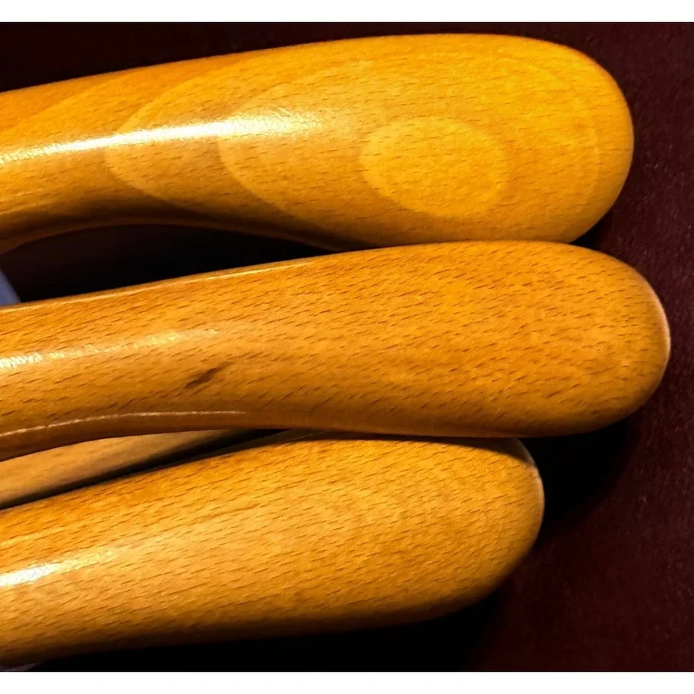 3 Italian Vintage F R Wooden Suit Hangers Solid Upscale Italy Sturdy Vintage